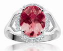 <em> 10K Garnet & Diamond Ring; 0.12 ct</em>