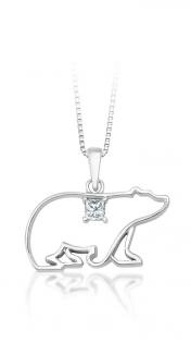 <em>10K Polar Bear Necklace with Princess Cut Diamond; 0.08 ct; $399 </em> 