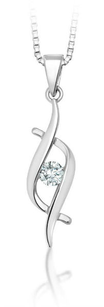 <em> 10K White Gold Necklace; 0.10 ct; $299; Earring Set Available </em>