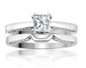 <em>14K Engagement Ring with Princess Cut Diamond; 0.55 ct, 0.72 tw; $2677</em>

<em>Wedding Band; 0.084 tw </em>