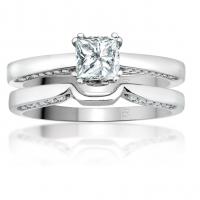 <em>14K Engagement Ring with Princess Cut Diamond; 0.55 ct, 0.72 tw; $2677</em>

<em>Wedding Band; 0.084 tw </em>